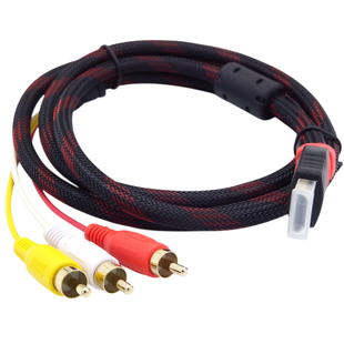 Кабель HDMI&ndash;3 RCA 1,5 м в тканинній оплітці пасивний eve1950 фото