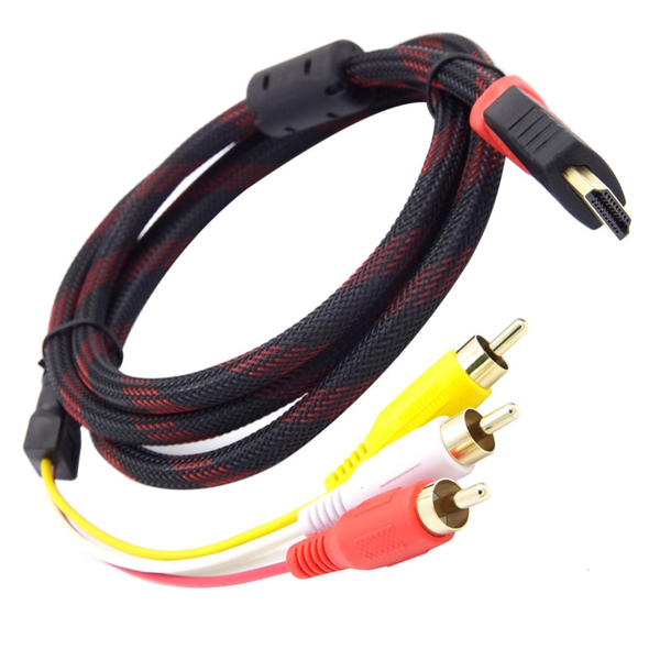 Кабель HDMI&ndash;3 RCA 1,5 м в тканинній оплітці пасивний eve1950 фото