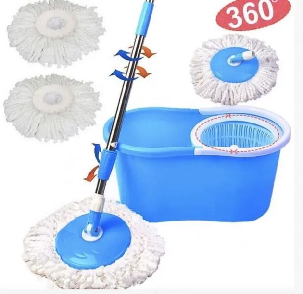 Турбо-швабра з відром і віджимом 360&deg; Spin Mop телескопічна ручка 77&ndash;115 см 10 л мікрофібра eve1120 фото