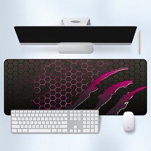 Коврик 300*800 тканевой Honeycomb с боковой прошивкой, толщина 2 мм, цвет Black/Pink, Пакет 2000000361468YT фото
