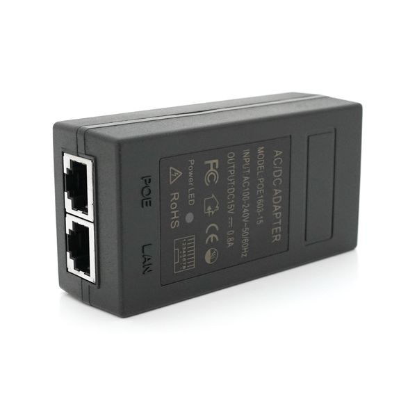 POE інжектор 15V 0.8A (12Вт) з портами Ethernet 10/100Мбіт/с, без кабелю живлення FBF01D7BFECC фото