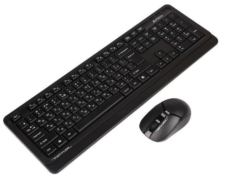 Комплект бездротовий клавіатура з мишою A4Tech Fstyler FG1012, колір чорний 1605286EDG фото