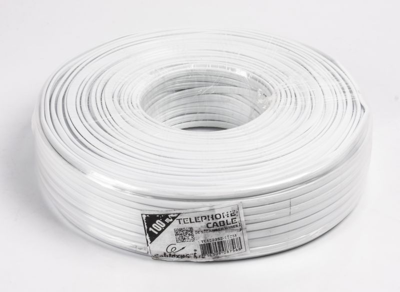 Телефонный кабель Cablexpert TC1000S2-100M, плоский, бухта 100 м, белый 0701072EDG фото