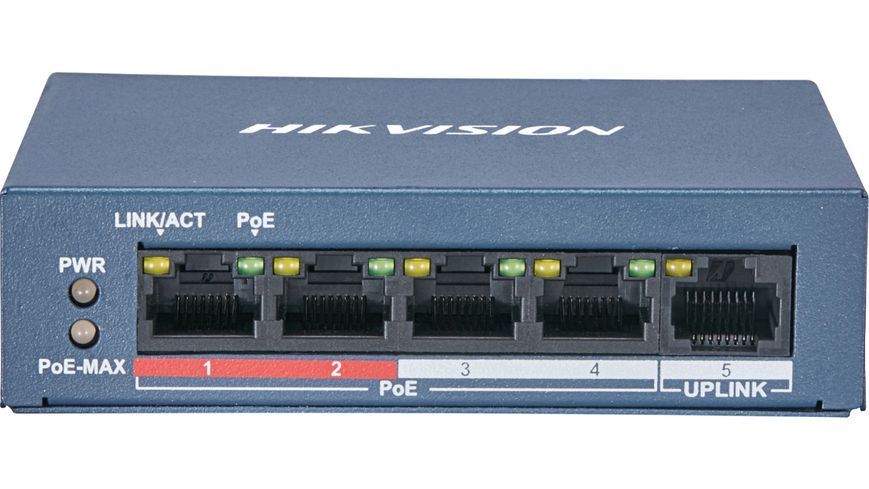 Коммутатор 4 порта неуправляемый Hikvision DS-3E0105P-E/M(B) POE 99-00002484VIAT фото