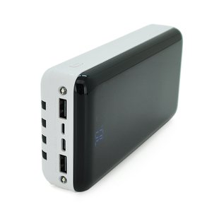 PowerBank Bix-30000mAh, Input: MicroUSB+Type-C, Output: 4USB/Type-C/MicroUSB/Lightning, QC22.5W/PD20W, White 96E083EAEB14 фото