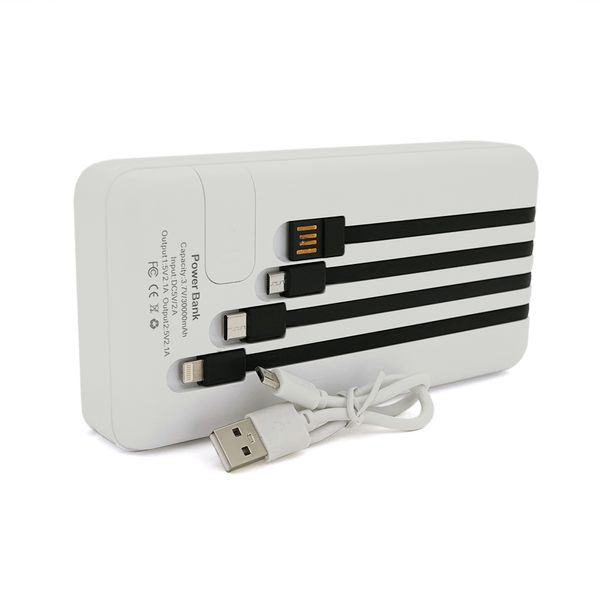 PowerBank Bix-30000mAh, Input:MicroUSB+Type-C, Output:4USB/Type-C/MicroUSB/Lightning, QC22.5W/PD20W, White 96E083EAEB14 фото