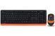 Комплект беспроводная клавиатура с мышью A4Tech Fstyler FG1010, черный+оранжевый цвет 1604215EDG фото 1