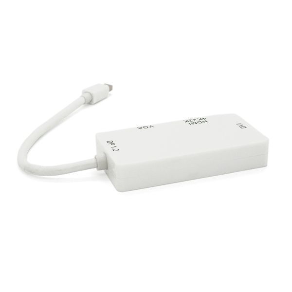 Конвертер mini Display Port (папа) на HDMI/VGA/DVI(мама) 30cm White 4K/2K Пакет 2000000091044YT фото