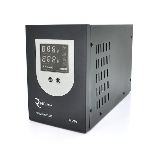 ИБП с правильной синусоидой Ritar SK-800VA (500W), DC:145-275V, AC:230V, LCD-дисплей, 2Shuko socket, 12V, под внешнюю батарею, ток заряда до 15А, Q2 487088CBEC34 фото