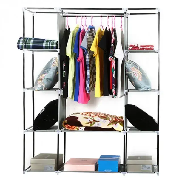 Портативна тканинна шафа для одягу 8 полиць Storage Wardrobe 135&times;42&times;174 см eve1025 фото