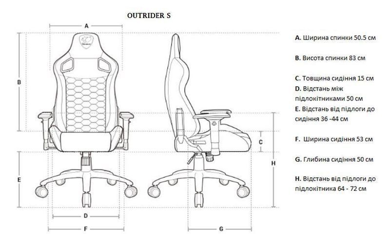 Кресло игровое Outrider S, черный-оранжевый 1605107EDG фото