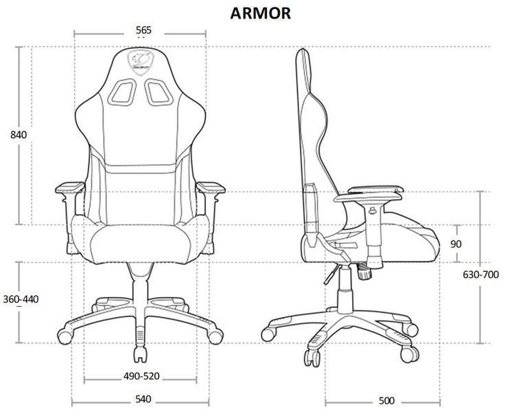 Игровое кресло ARMOR, черный-оранжевый 0100003EDG фото