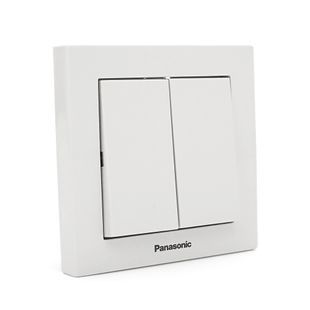 Выключатель Panasonic Karre Plus 55 двухклавишный белый 10А 250В 2880000438595YT фото