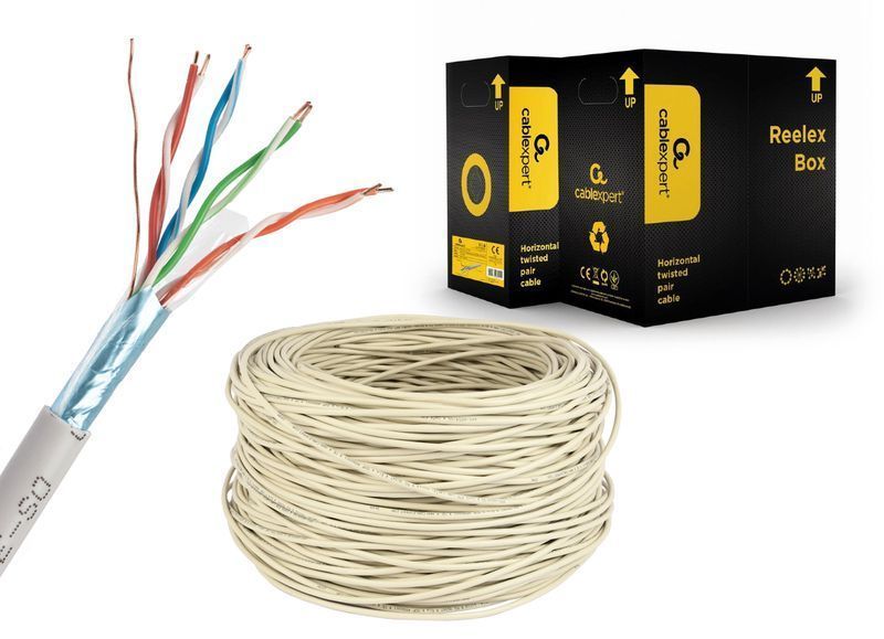 Звита пара Cablexpert UPC-5004E-SO/100C, CAT5e, одножильна, мідь, неекранована, 100 м 0701042EDG фото