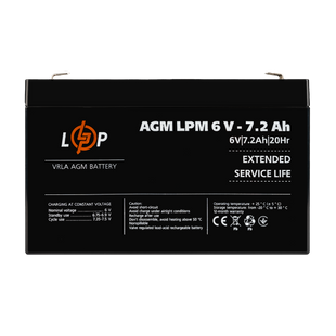 Акумулятор AGM LPM 6V - 7.2 Ah 6491793448CB фото