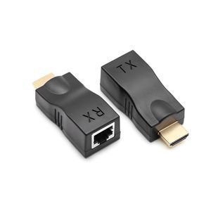 Одноканальний пасивний подовжувач HDMI сигналу по UTP кабелю по одній витій парі Дальність передачі: до 30 метрів 720P-cat5e 1080P-cat6e Black 2000000243207YT фото
