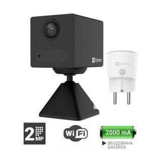 Відеокамера Ezviz CS-CB2 2 Мп Wi-Fi з вбудованою батареєю і розеткою чорна 67861FORS фото