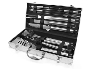 Набір для гриля та барбекю BBQ Tools Set AL-10 10 предметів в алюмінієвому кейсі eve1331 фото