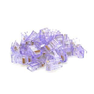 Коннектор Merlion RJ-45 8P8C UTP Cat-5 100 шт фиолетовый Voltronic высокоскоростная передача данных 2000000333021YT фото