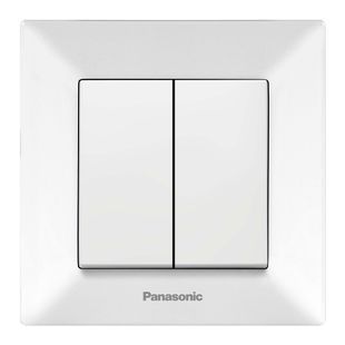Выключатель Panasonic Arkedia Slim двухклавишный, белый 2000000228433YT фото
