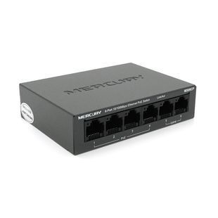 Коммутатор POE Mercury MS06CP с 4 портами POE+ 2 порта UP-Link 100Мбит, БП в комплекте, Q20 2000000240626YT фото