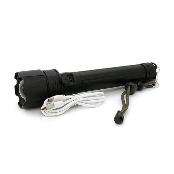 Ліхтар ручний Bailong BL-L-6-P90 1LED P90 50W 3 режими ZOOM 2х18650/12800 Black IP44 кабель USB- micro 230х50х32мм BOX 2000000292014YT фото