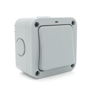 Выключатель одинарный наружного монтажа, водонепроницаемый, IP65, AC:110-250V, 10A, White 2000000324395YT фото