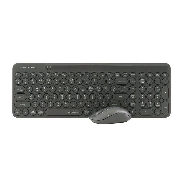 Комплект бездротовий, клавіатура з мишою, A4Tech Fstyler FG3300 Air2 (Grey), сірий колір 1607561EDG фото