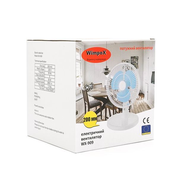 Вентилятор настольный Voltronic WX-909 220V 50W Box 2880000419044YT фото
