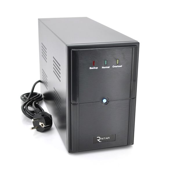 ИБП Ritar E-RTM600L-U (360W) ELF-L, LED, AVR, 2st, USB, 2xSCHUKO socket, 1x12V7Ah, metal Case Q4 (370*130*210) 4,8 кг (310*85*140) 771B4ED9860F фото