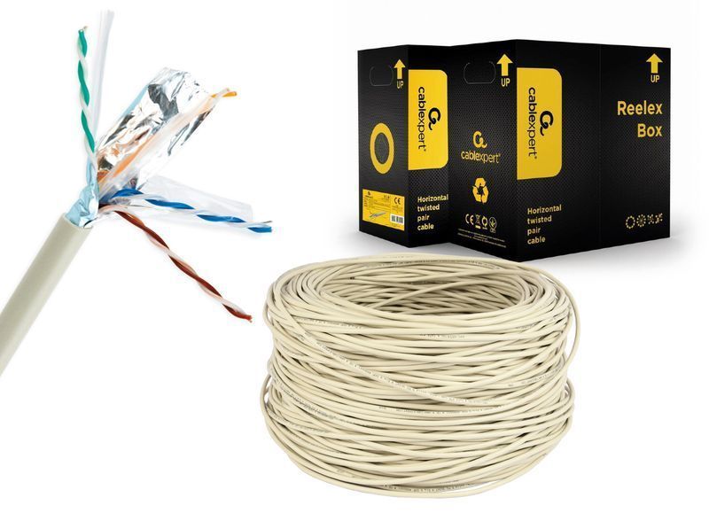 Витая пара Cablexpert FPC-6004-SO, CAT6, одножильная, медь (AWG24), экранированная фольгой, 305 м 1604632EDG фото