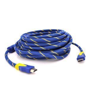 Кабель HDMI-HDMI 20m v1.4 OD-8.0mm 2 фільтри оплетення круглий Blue/Gold конектор Blue-yellow (Пакет) Q25 2000000069210YT фото
