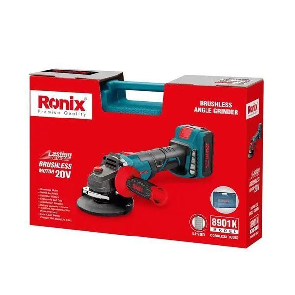 Кутова шліфувальна машина акумуляторна Ronix 8901K 1606068EDG фото