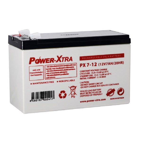 Акумуляторна батарея AGM Power-Xtra PX7-12(28W), Gray Case, 12V 7.0Ah ( 151 х 65 х 94 (100) ) Q5 30D485AB3864 фото