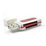 Кардридер універсальний 4в1 MERLION CRD-5RD TF/Micro SD USB2.0 RED OEM Q50 2000000064208YT фото