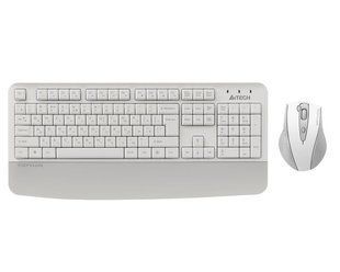 Комплект беспроводной, клавиатура с мышью A4Tech Fstyler FG2500S Plus, цвет белый 1607786EDG фото