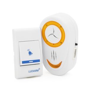 Беспроводной дверной звонок Luckarm 8853, приемник-передатчик, 15 мелодий, светооповещение, дальность 90 метров, White, Blister 2000000217055YT фото