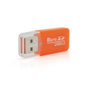 Кардридер MERLION CRD-1OR TF/Micro SD USB2.0 Orange OEM Q50 2000000010205YT фото