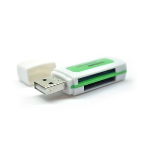 Кардридер універсальний 4в1 MERLION CRD-5GR TF/Micro SD USB2.0 Green OEM Q1500 2000000064192YT фото