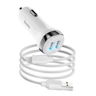 Набір АЗП 12-24V HOCO Z40 + кабель Micro 2xUSB 2.4A кабель 1м White Box 2000000351384YT фото