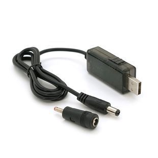 Кабель для роутера 5.5/2.5mm(M)=gt; USB2.0 (Out:12V/9V)+перехідник 5.5/2.5mm(F)=gt; 3.5*2.0(M) 1м Black OEM 2000000299723YT фото