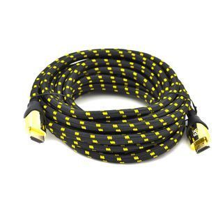 Кабель Ritar PL-HD207 HDMI-HDMI 19+1 UltraHD 8K 60HZ 4K 120HZ 5.0m v2.1 OD-6.3mm з фільтром в обплетенні Black/Gold конектор Gold Blister Q50 2000000199504YT фото