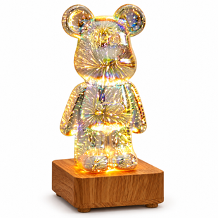Декоративний 3D світильник Мишка з ефектом феєрверка 16 кольорів eve2009 фото