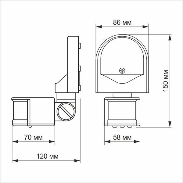 Датчик движения инфракрасный Videx 180&deg; IP44 VL-SPW02W 107014KAPR фото