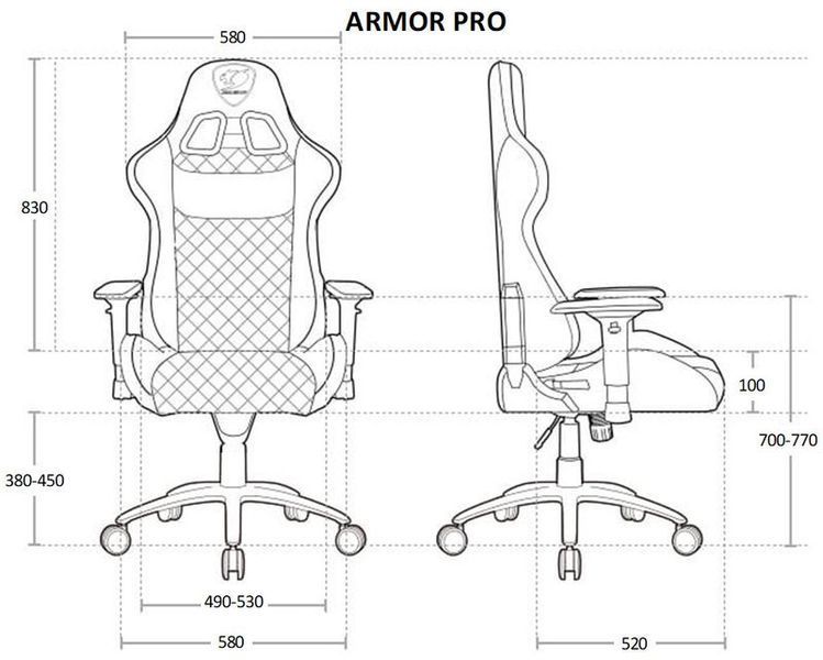 Кресло игровое ARMOR PRO, черный с оранжевым 1604749EDG фото