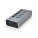Хаб USB 3.0, 4 порта USB 3.0 + 1 порт QC3.0, с переключателями на каждый порт, DC5V3A, Black, BOX 2000000270388YT фото 2