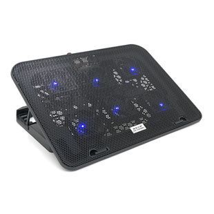 Подставка под ноутбук IceCoorel A9, 10-15.6", 6*60mm 2500&plusmn;10% RPM, корпус пластик+алюминий, 2xUSB 2.0, 353x255x32mm, Black, Box, Q20 2000000315157YT фото