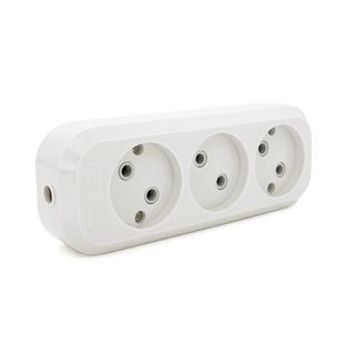 Блок розеток для удлинителя 250V MERLION MBR-3W, 3 гнезда без заземления Q115 2000000029351YT фото