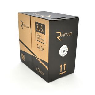Кабель КНПп UTP (4*2*0.51) 4p 24 AWG Ritar (CCA) ізоляція ПВХ + ПЕ для зовн робіт з дротом 305м котушка Black Corton BOX (450x450x500) Q1 2000000035031YT фото