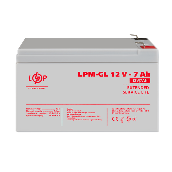 Акумулятор гелевий LPM-GL 12V - 7 Ah 6560LP фото